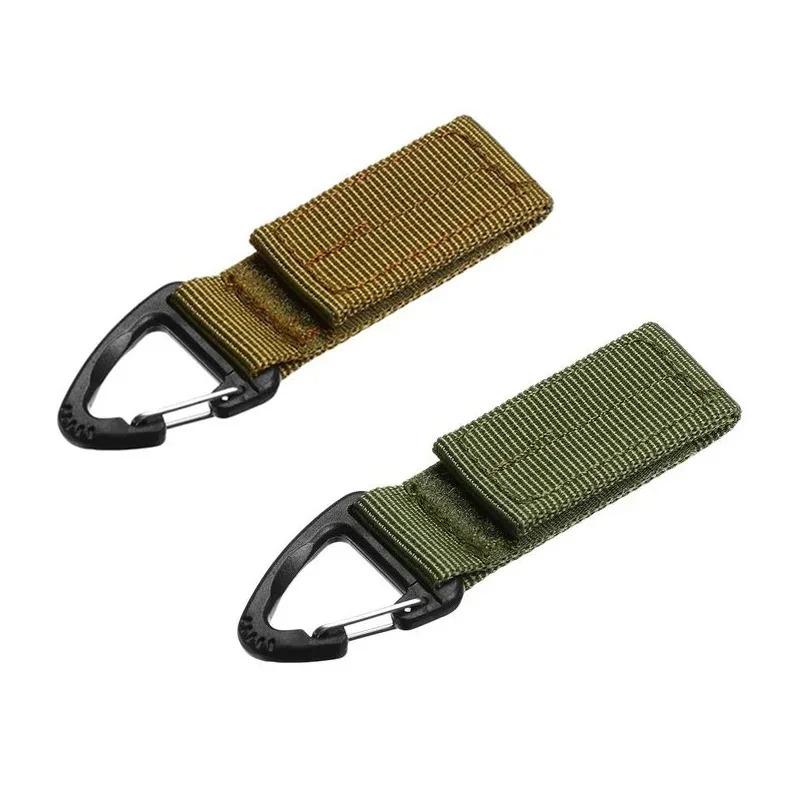 1/2/3Pcs Tactical Hanging Key Hook Clip Clamp Buckle Nylon Webbing Molle Belt Carabiner Outdoor Strap Climbing Accessories
