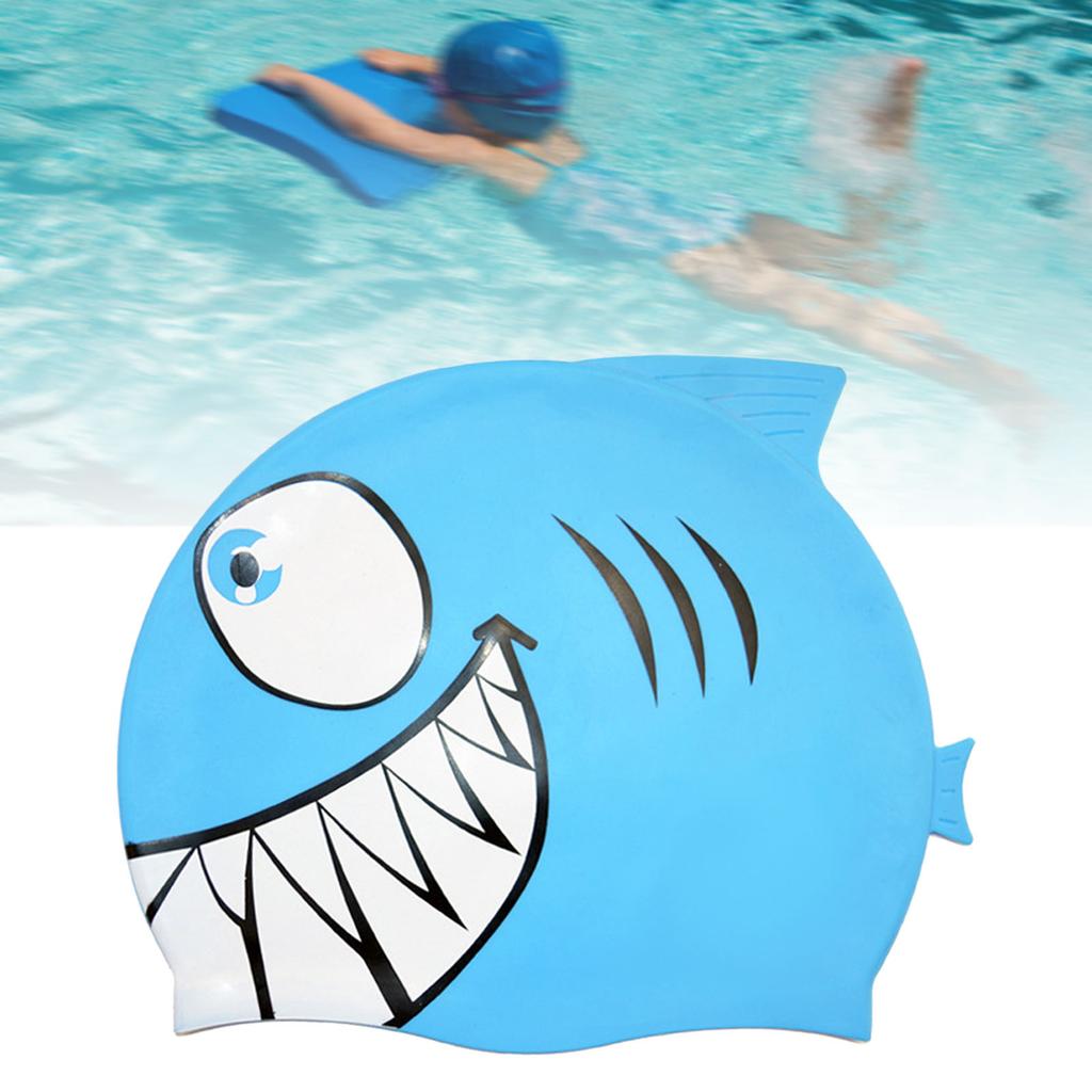 Haiförmige Schwimmkappe Schwimmhut Niedlich Schutz Badekappe Schwimmzubehör Bequem Hohe Elastizität Einfach Anzuziehen