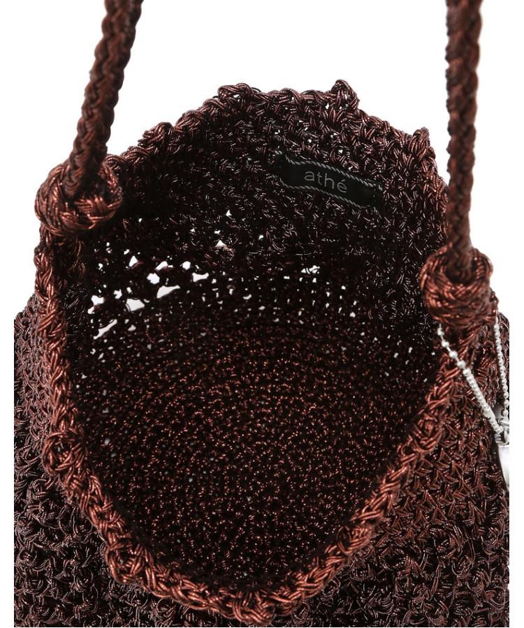 Athe Vanessabruno Brown Metal Knitting Shoulder Bag M Aaba6E811W2