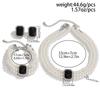 KunJoe 3Pcs/Set Luxury Multilayer Imitation Pearl Women Jewelry Set Bridal Crystal Necklace Bracelet Earrings Wedding Jewelry