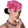 Retro British Hat for Women 3D Floral Rhinestone Decorated Beret Cap Cosplay Costume Accessories