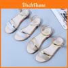 Sporty Flat Sandals For Women With Pu Material And Elevating Buckle For Summer Casual Wear