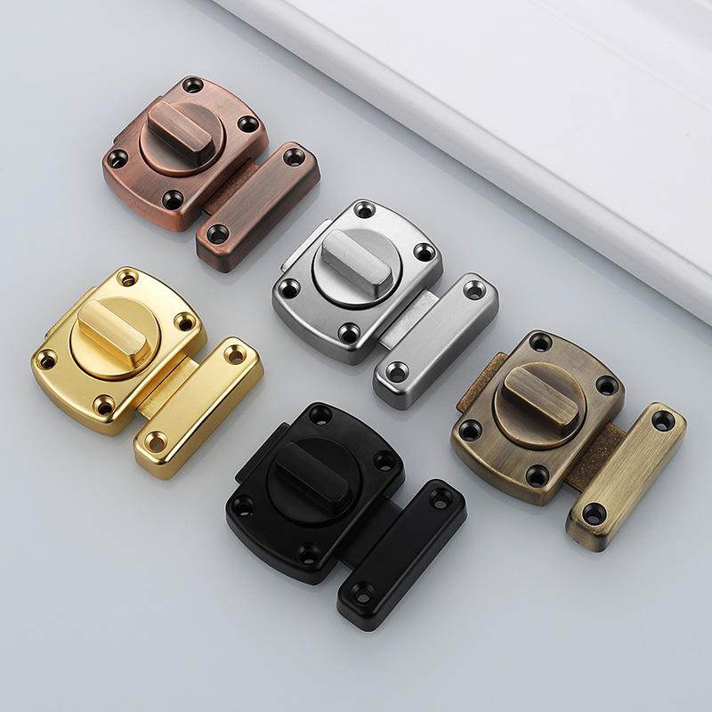 Anti-Theft Zinc Alloy Door Lock: Hole-Free Sliding Door Bolt, Left/Right Rotation, Thickened Security Buckle.