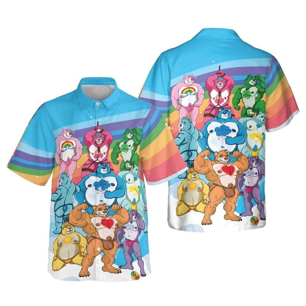 Colorful Rainbow Cute Bear Hawaiian Shirt Unisex s Unisex T-Shirt XXL
