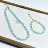 Dreamy Blue Cat's Eye Crystal Beaded Necklace – Elegant Spring/Summer Design