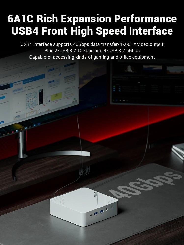 Firebat F1 P Mini PC AMD Ryzen 7 H 255 16GB DDR5 5600MHz 512GB SSD Win11 Pro Wi-Fi 6 BT5.2 USB4.0 Gaming Desktop Mini Computer