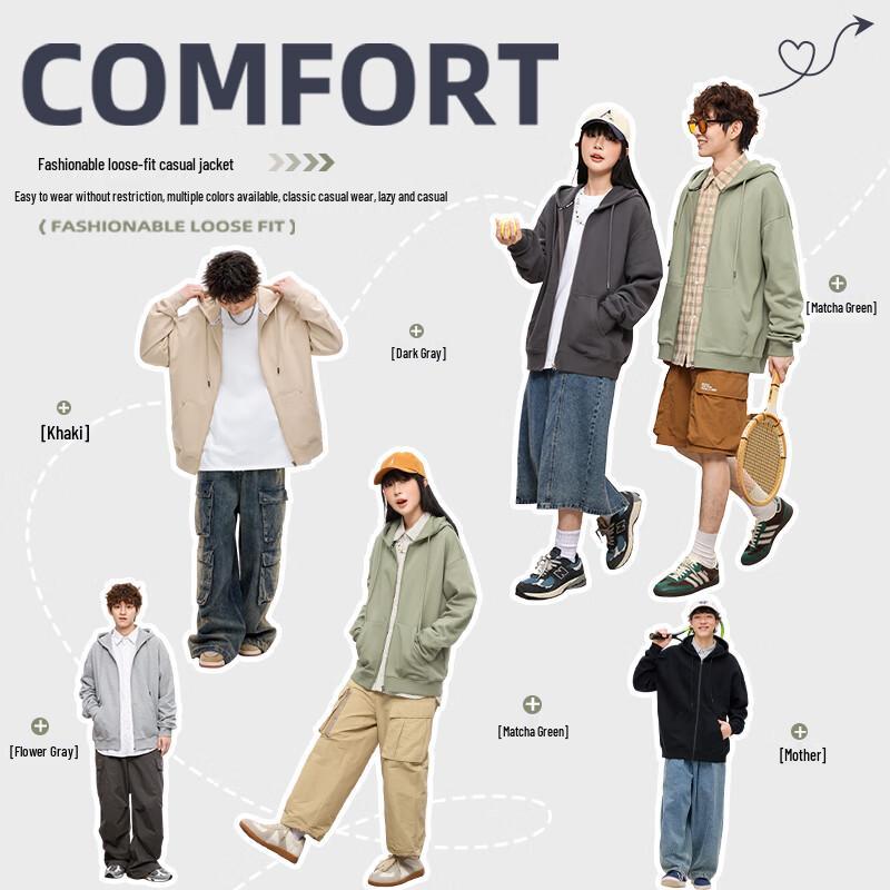 Jeanswest Men's T1005 Hooded Zip-Up Sweatshirt