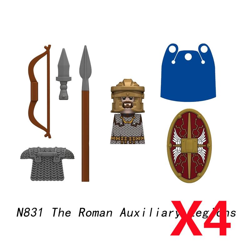 Medieval Soldier Knight Figure MOC Building Block Green Dragon Castle Infantry Orcs Pirate Roman Cavalry Weapons Toys Gifts D122