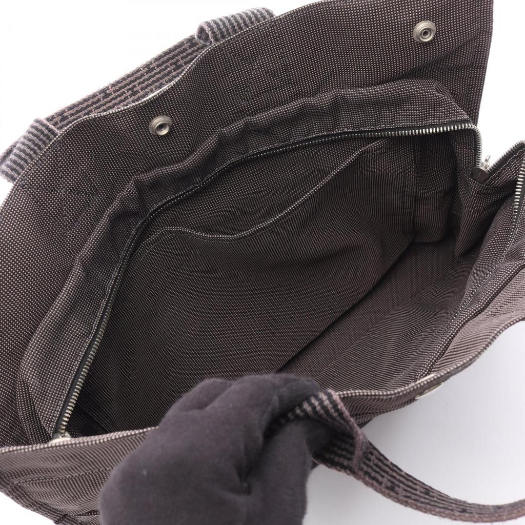 Used HERMES HerlineMM Tote Bag canvas Nylon canvas Gray Used unisex