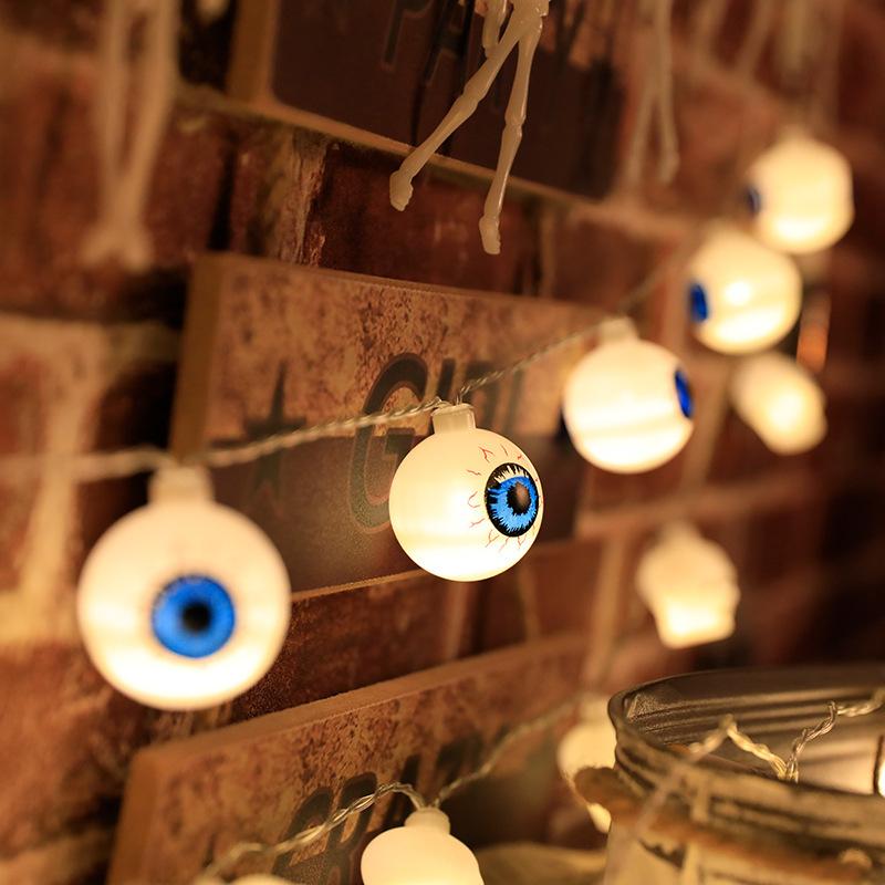 1.5m 10Led Halloween Light String Pumpkin Skull Eye Balls Ghost Festival Party Lantern Trick Or Treat Happy Halloween Day Decor