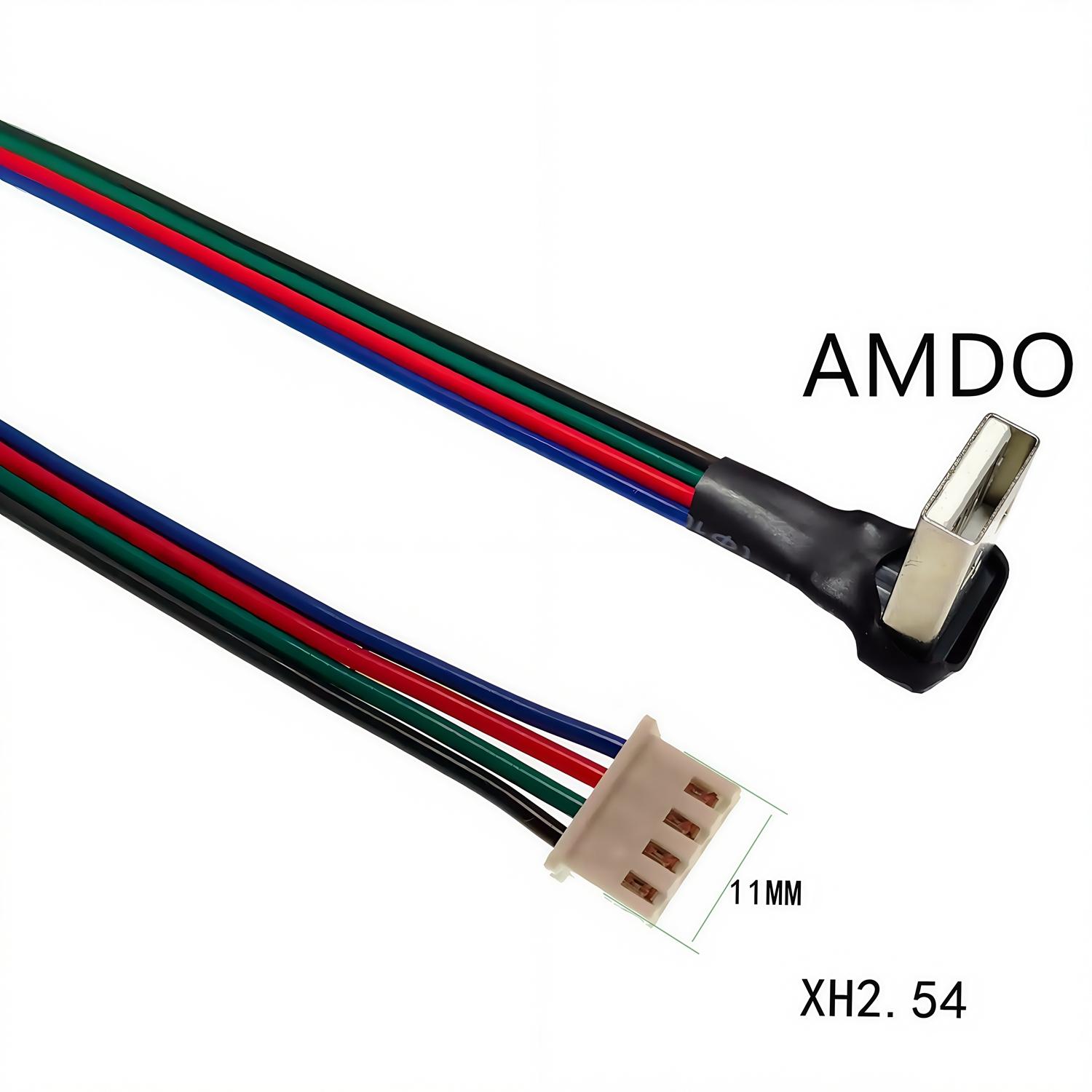 

4-core power cable, USB male and female connector to XH2.54-4P, micro mini usb type-c terminal adapter, 1 unit 30CM