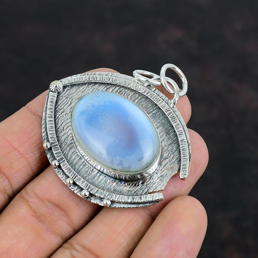 Ciondolo Pietra di Luna Arcobaleno Ciondolo Pietra Preziosa Fatto a Mano Ciondolo Argento Sterling 925 Gioielli Bellissimi con Pietra di Luna Ciondolo Delicato Regali Per la Madre