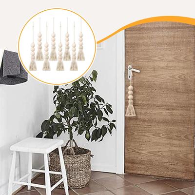 Guirnalda de Cuentas de Madera Decorativa para Cualquier Estación Rústica Versátil Cuerda de Yute Borla Adorno Colgante