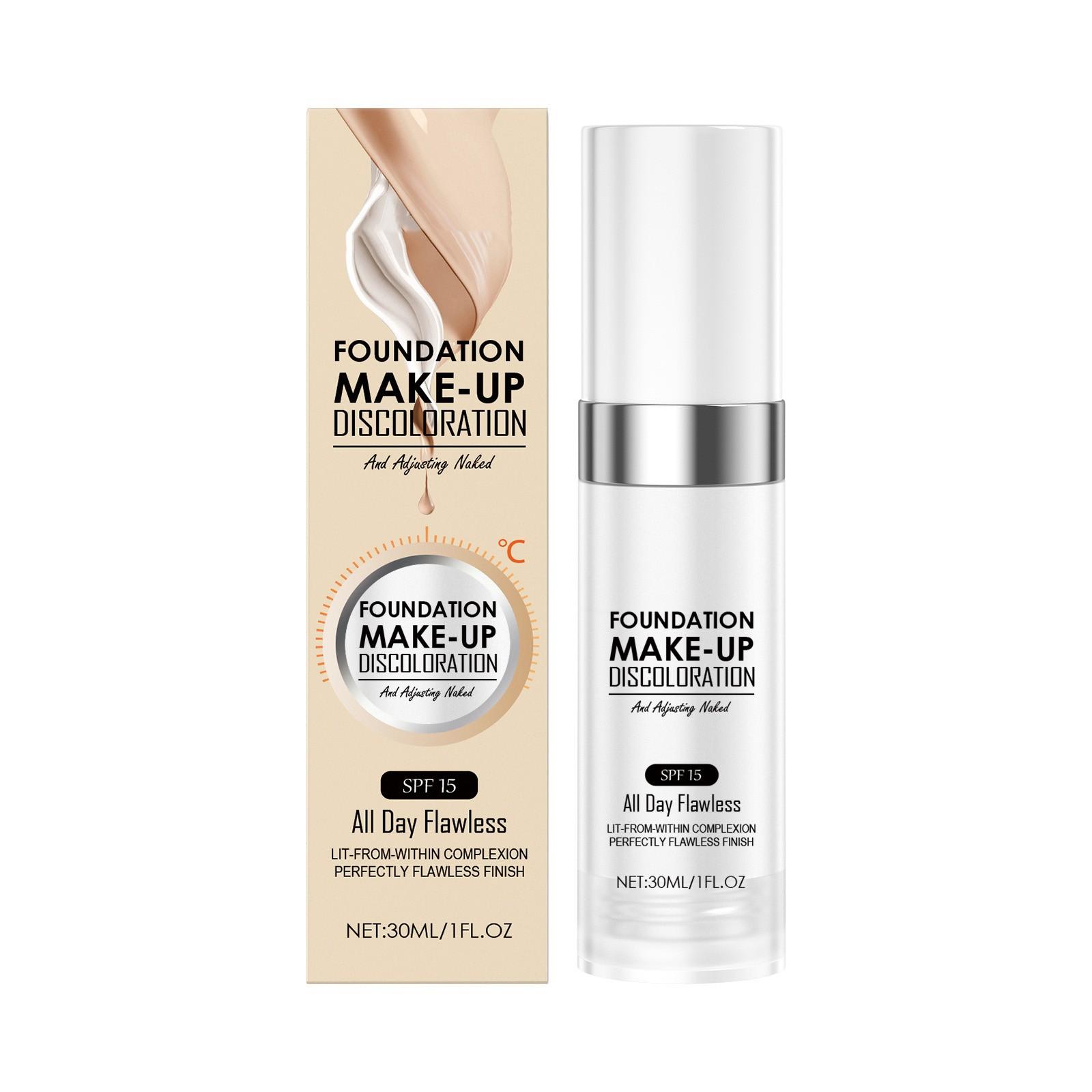 

Жидкая тональная основа, меняющая температуру, увлажняющая, естественная, маскирующая, стойкая, увлажняющая, не выцветающая, осветляющая, 30 мл One Size