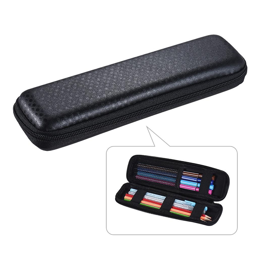 Pen Pencil PPT Pointer Holder Makeup Brush Bag EVA Hard Shell Case Stationery Pouch Box Black