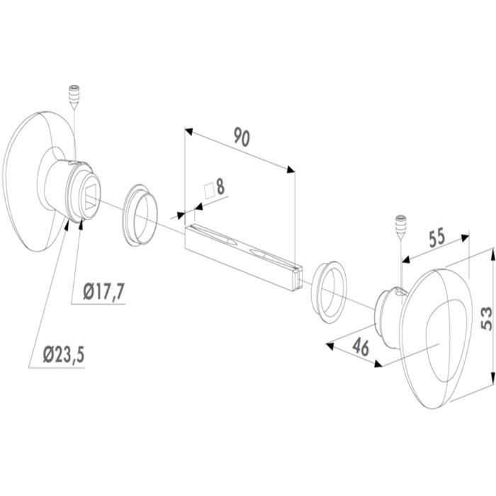 LOCINOX PAIRE DE BOUTONS ALUMINIUM 3006R