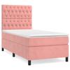 Pink Box Spring Bed with Mattress 80x200 cm Velvet