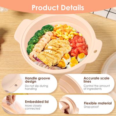 Mikrowellen-Silikon-Dampfgarer 1250ML Großer Zusammenklappbarer Mikrowellen-Dampfkochtopf mit Transparentem Deckel Spülmaschinenfest für Salat Picknick