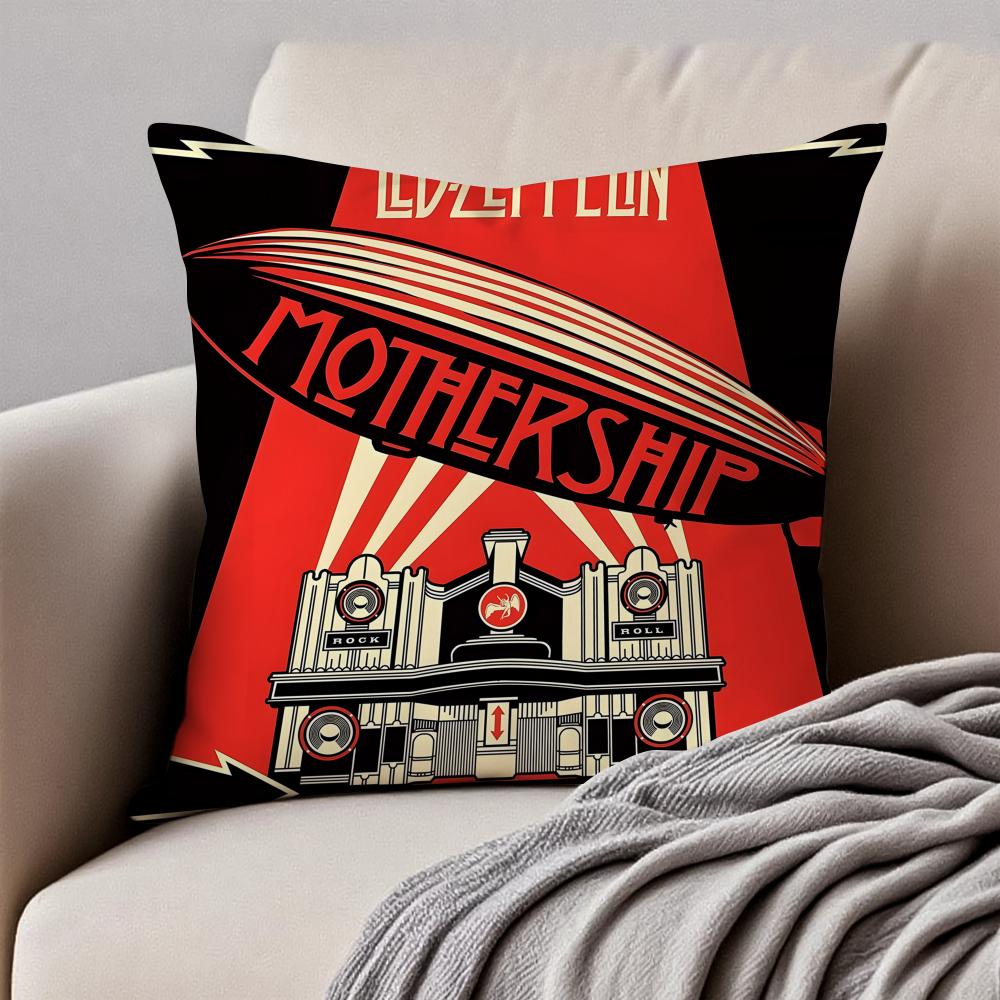 Rock British Rock Band Led Zeppelin Cushion Cover Pillowcase Antidustmite Invisible Zipper Short Plush Sofa Cushion