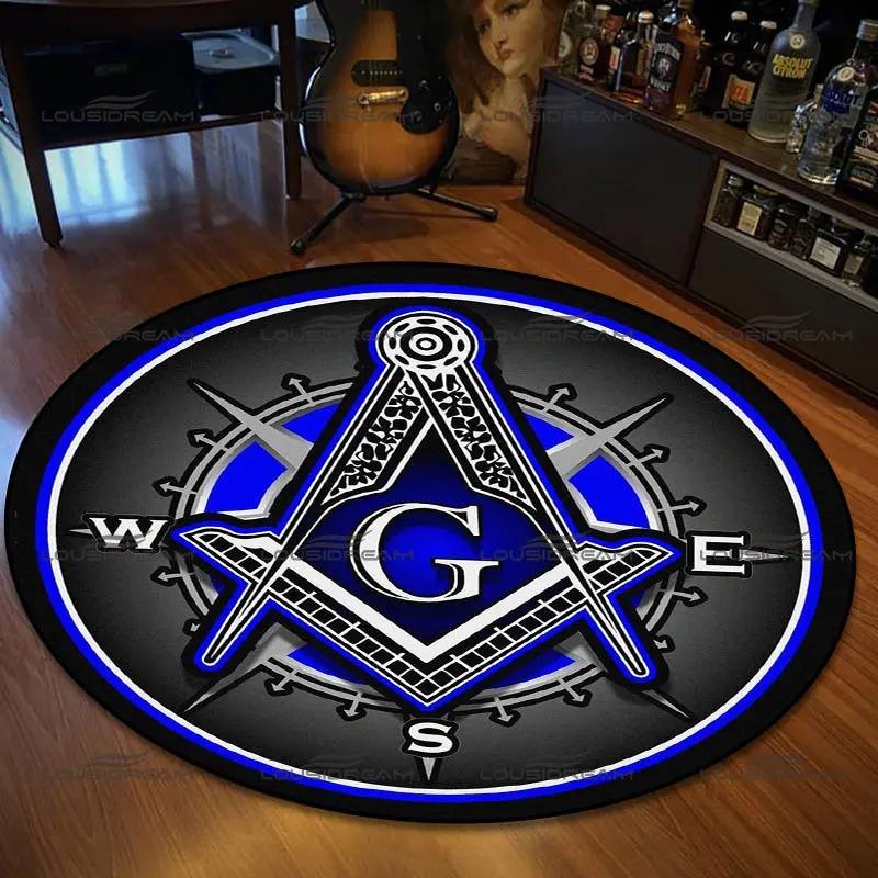  Disney Retro Round Mat Freemason Sect Pattern Flannel Carpet Home Decoration Bedroom Living Room Enter Door Floor Rug