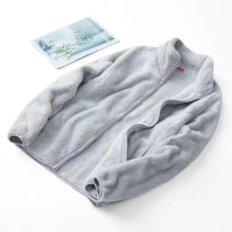 Autumn and Winter Coral Velvet Jacket for Women, Flannel Double-sided Fleece Jacket for Women, Warm and Thickened Jacket, Double-sided Fleece Lining