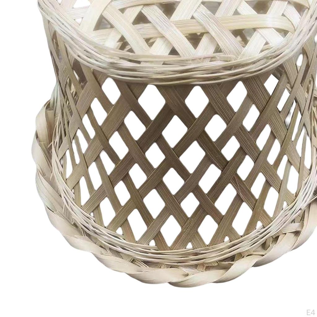 Bamboo Lamp Shade Cover Hanging Pendant Light Fitting Minimalistic Decorative for Ceiling