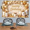 Golden Birthday Party Background Polyester Photography Backdrops Banner Poster  Photo Studio