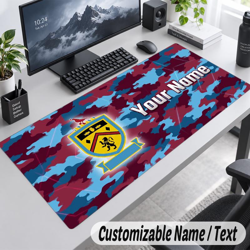 Custom Name Text Mouse Pad Burnley Football Personalized Desk Pad For Work And Gaming