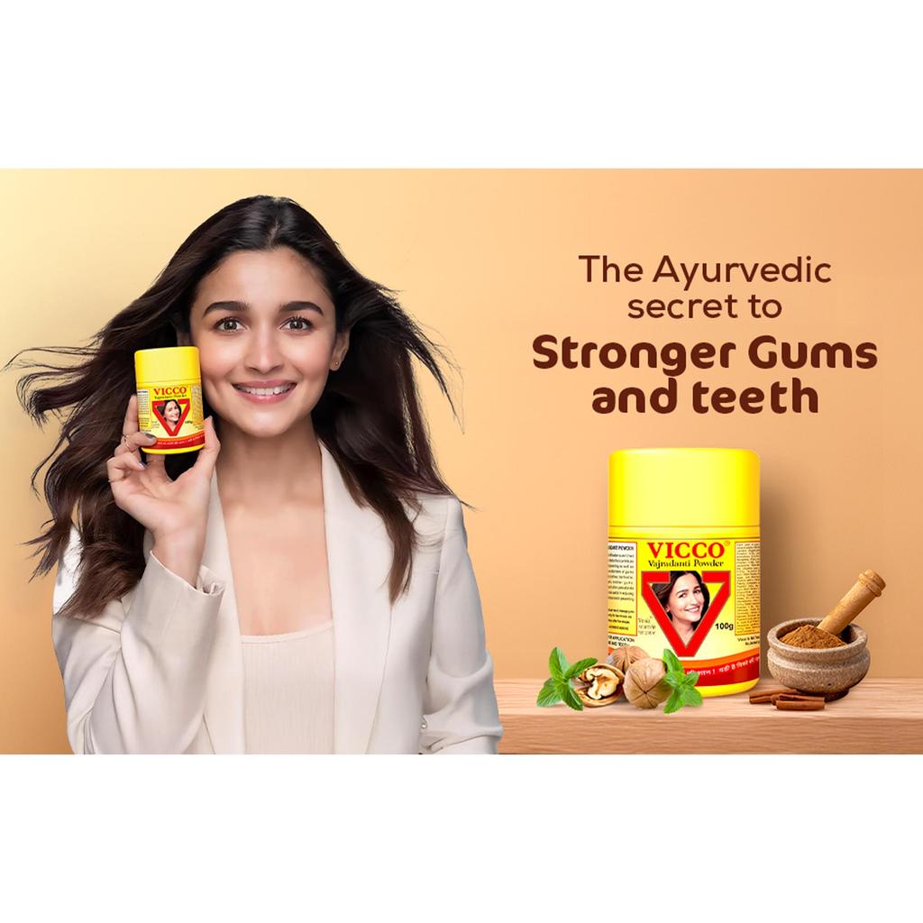 Vicco Vajradanti Ayurvedic Tooth Powder for Strong Teeth and Healthy Gums 200g X Pack of 3