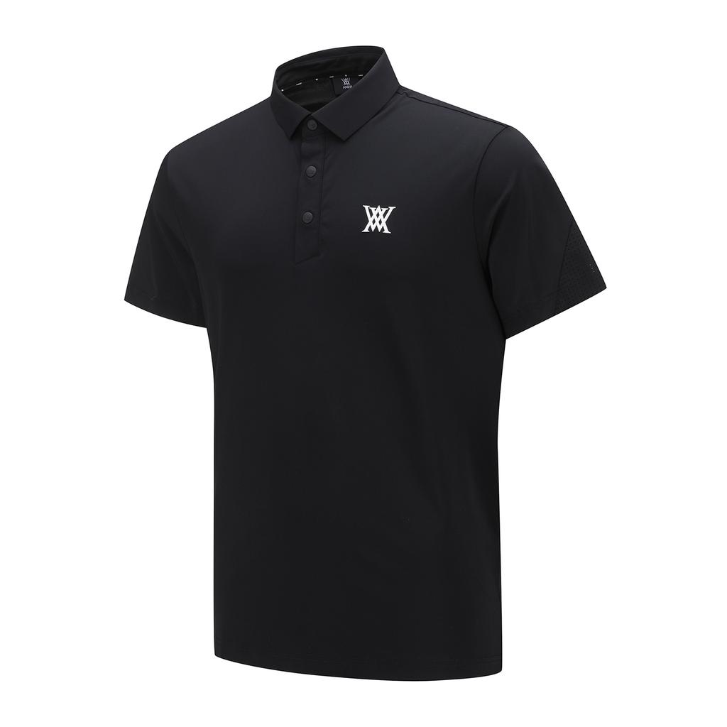 ANEW GOLF Men Back Fabric Block Short T-Shirt_Bk