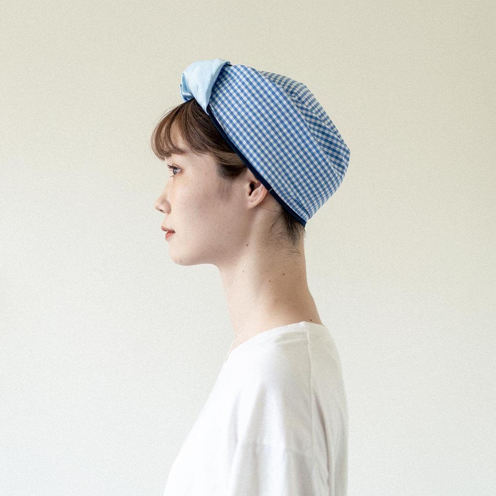 ITSUKI Nightcap HAIR PALAČINKA KOSTKOVANÁ (Kostkovaná modrá)