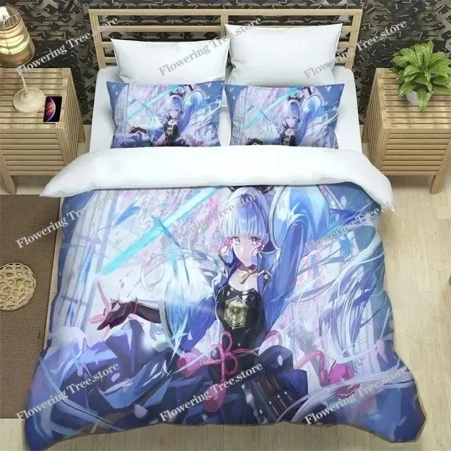 3D Anime Genshin Impact Sängkläder Påslakan Sängset Täcke Örngott Täcke king Queen Size Pojkar Vuxen Sängkläder