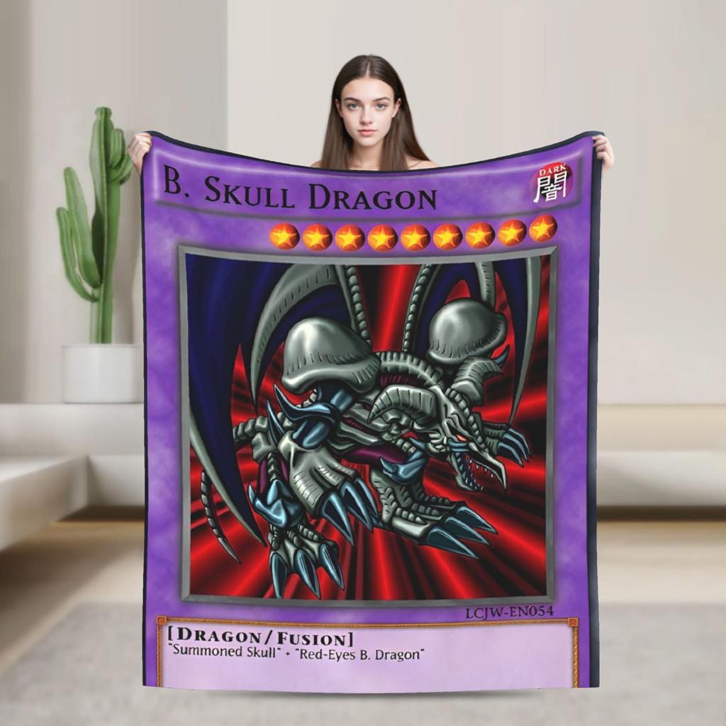 Yu Gi Oh Card B. Skull Dragon Blanket Fleece Funny Warm Throw Blanket for Bed Sofa Autumn/Winter,