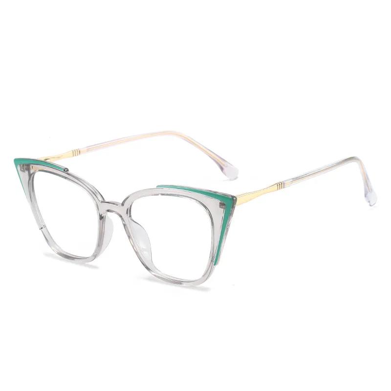 Women Fashion Clear Cat Eye Anti Blue Light Glasses Trendy Transparent Eyewear Frames Female Myopia Spectacle