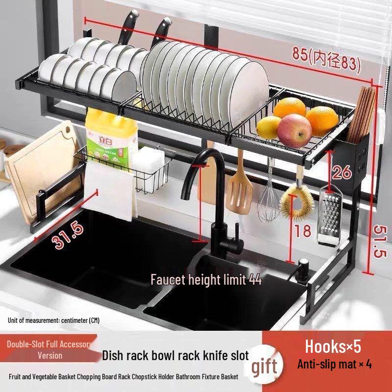 Multi-Functional Carbon Steel Dish & Knife Storage Rack