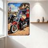 Vintage Route 66 Retro Motorräder Ford's Cafe Metallblechschild - Rustikales Roadside Americana Kunst für Bar Man Cave Diner Heimwand D