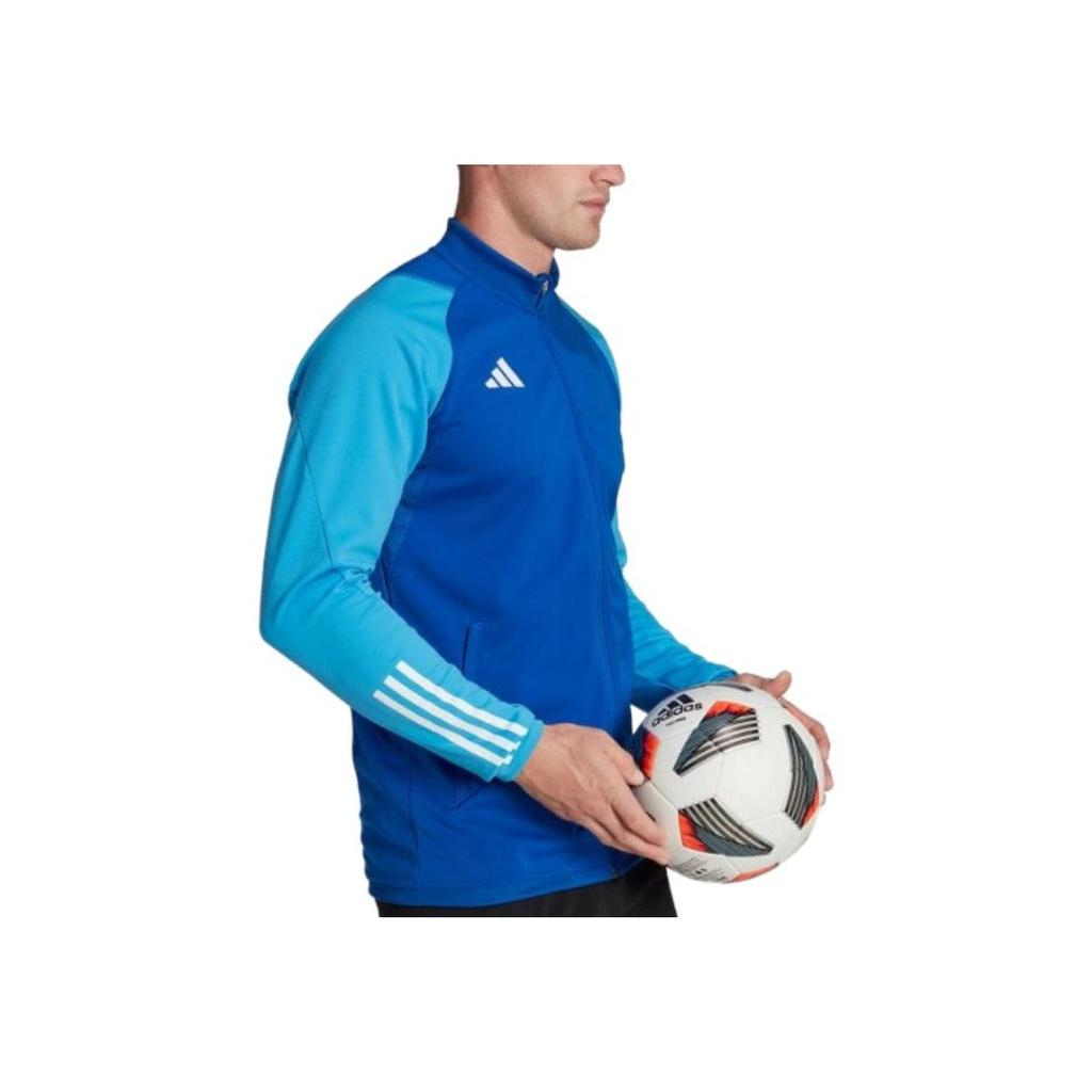 adidas Solid Color Zipper Long Sleeve Slim Jacket Men Jackets Blue HU1305