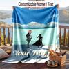 Personalized Flannel Throw Blanket,Spy × Family Custom Printed Name, Cozy Plush Blanket For Home Use