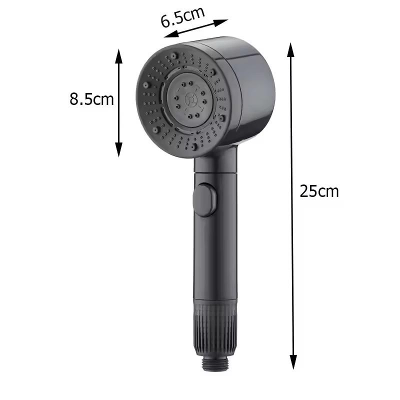 7 Spray Filtered Shower Head High-Pressure Handheld Water Saving Showerhead Fall Resistance Black Faucet Bathroom Shower Nozzle