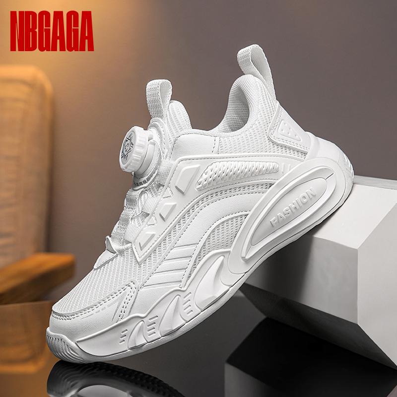 Boys Twist Button Mesh Sports Running Shoes Comfortable & Breathable Kids Athletic Sneakers for Walking Outdoor Casual