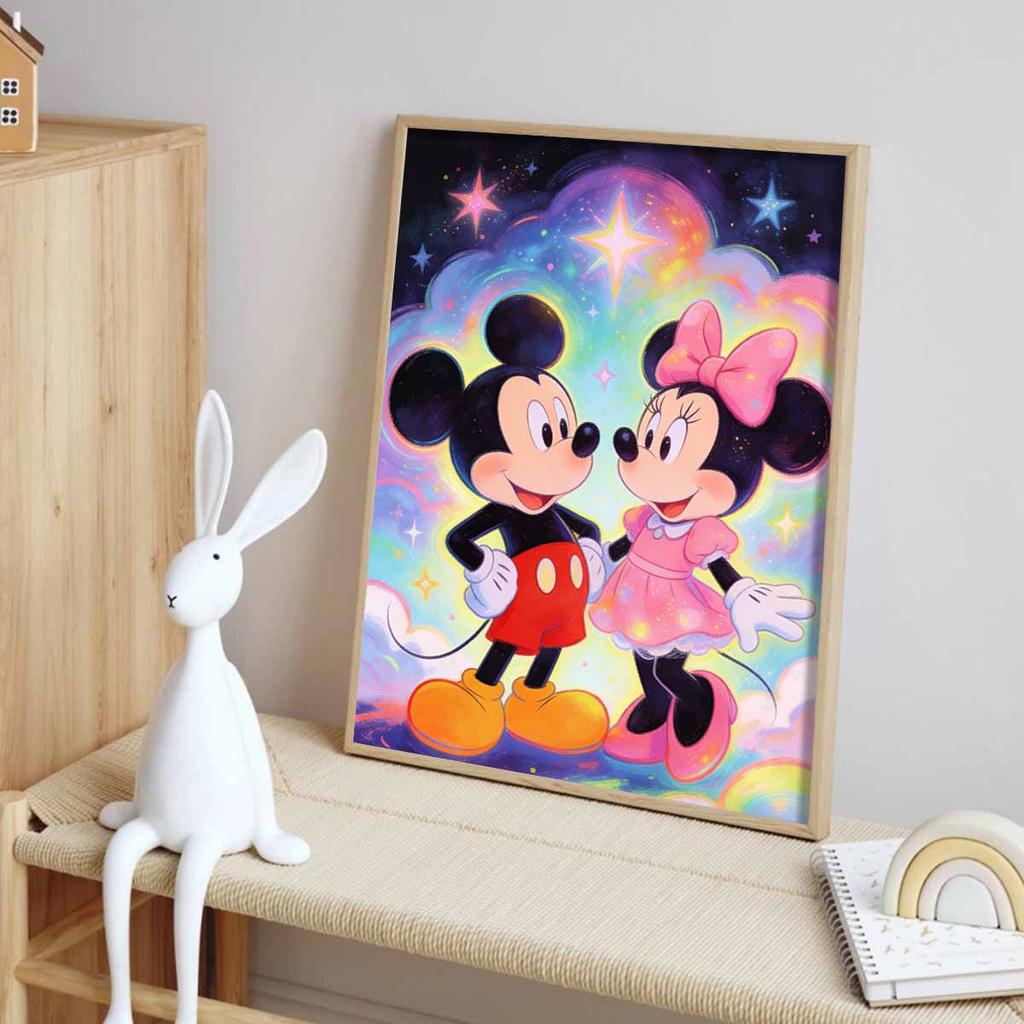 Disney Diamond Art Painting Kit Mickey Minnie Starry Night Wall Decor Handmade Gift