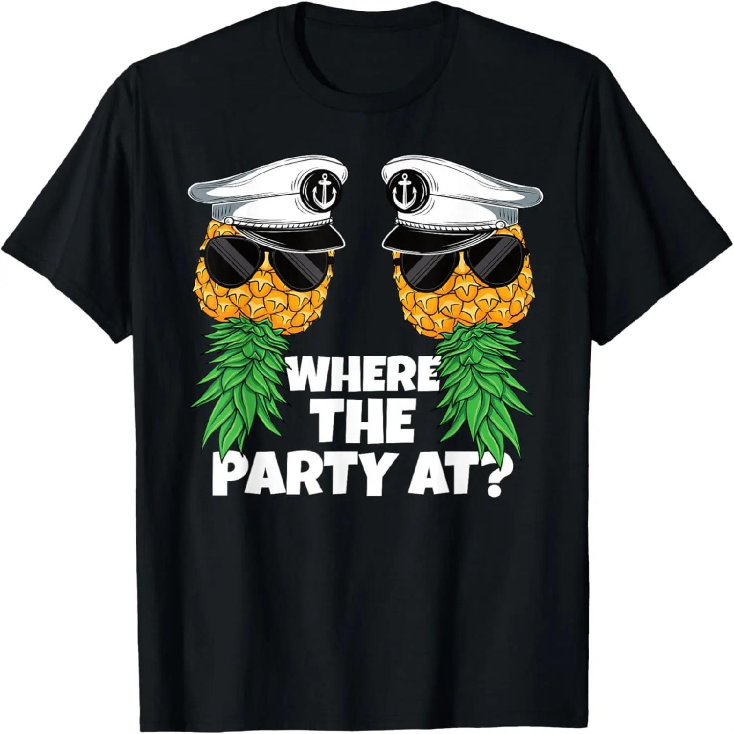 Where The Party At Cruise Upside Down Pineapple Swinger T-Shirt XXXXXL разноцветный