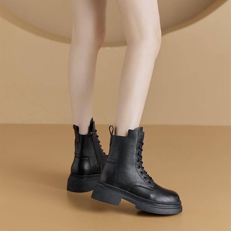 Winter Shoes Boots Women Large Size  Non-slip Women's Snow Boots Genuine Leather Warm Women's Ankle Boots