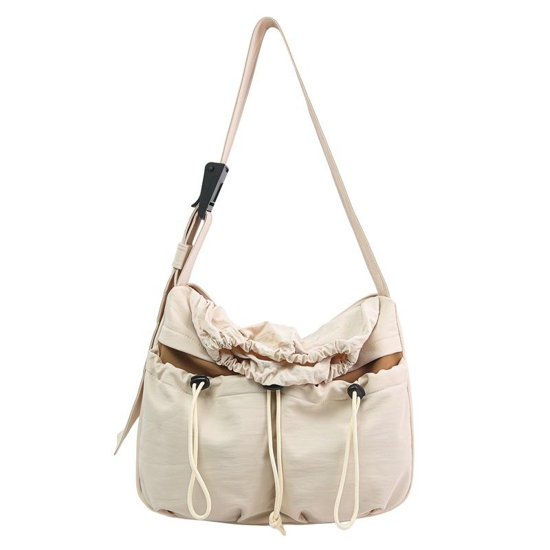 Schoolbag Lightweight Crossbody Bag Large Capacity Wide Shoulder Strap Drawstring Bag Mailer Bag College Student Class Bag Commuter Shoulder Bag