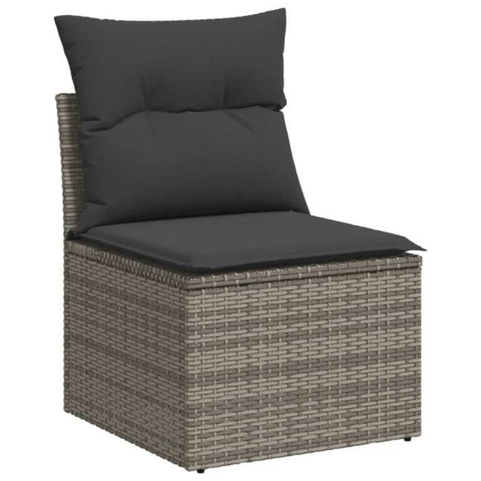VidaXL Salon de Jardin avec Coussins 8 pcs, Canapés de Terrasse, Ensemble de Meubles de Patio, Mobilier d'Extérieur, Gris 3226648