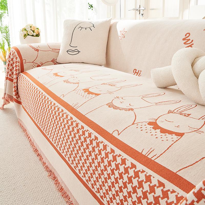 

Креативный милый мультяшный кролик, диванное полотенце, синельный чехол для дивана с защитой от царапин, универсальный универсальный чехол, тканевый чехол для дивана 180*130cm