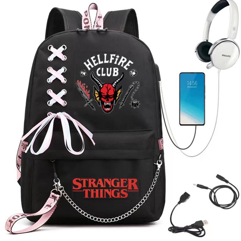 Stranger Things Backpack Usb Charging Backpack Student School Bag School Bag Stranger