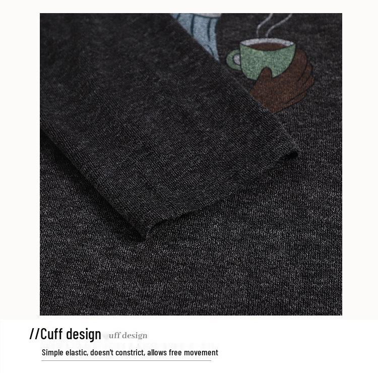 2023 Winter Korean Style Loose Casual Round Neck Puppy Print Pullover Plus Size Women's Top