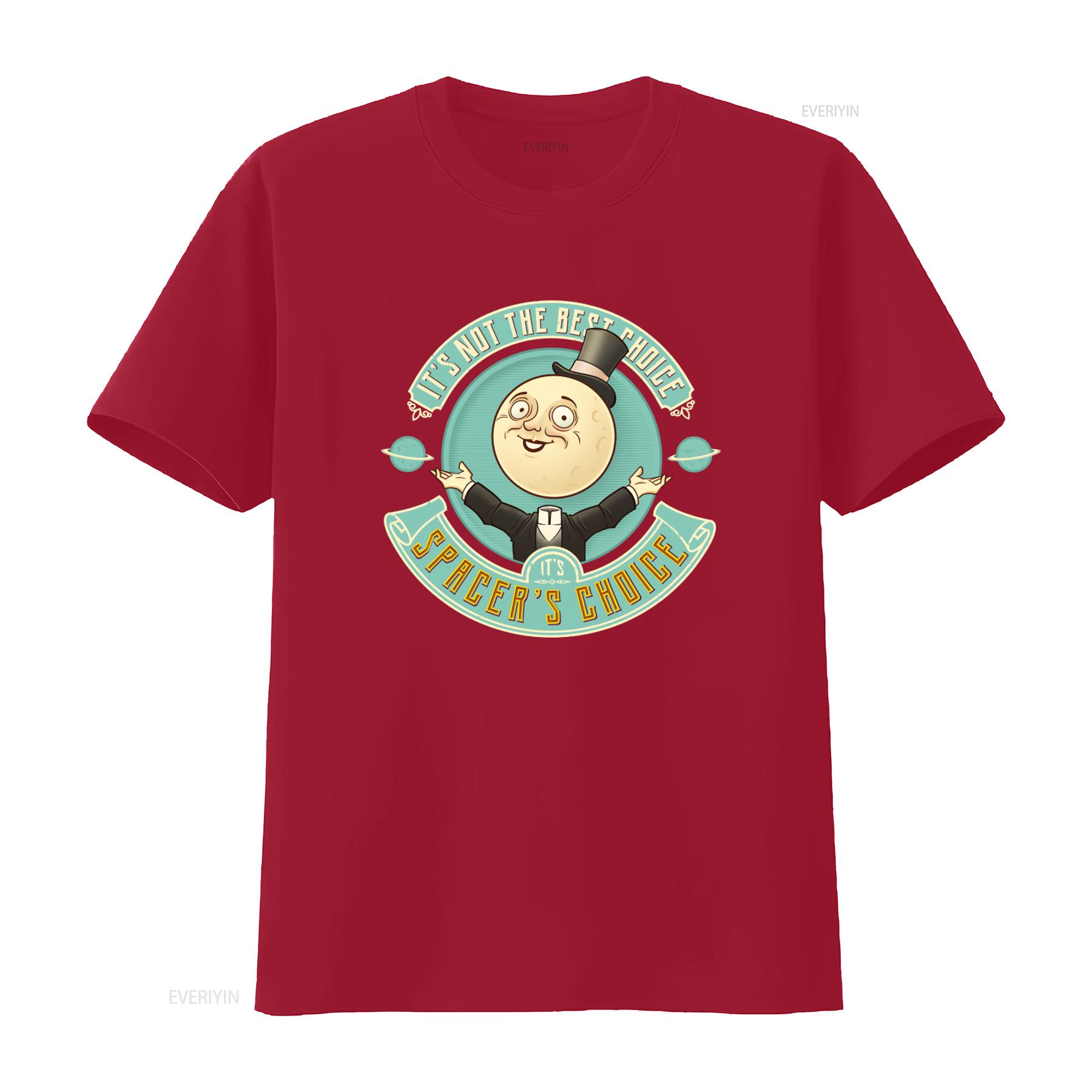 

Spacers Choice Funny Moon Character T Shirt Unique Outer Space Design for Mens Fashion vintage Washed fashion homme Stretched S