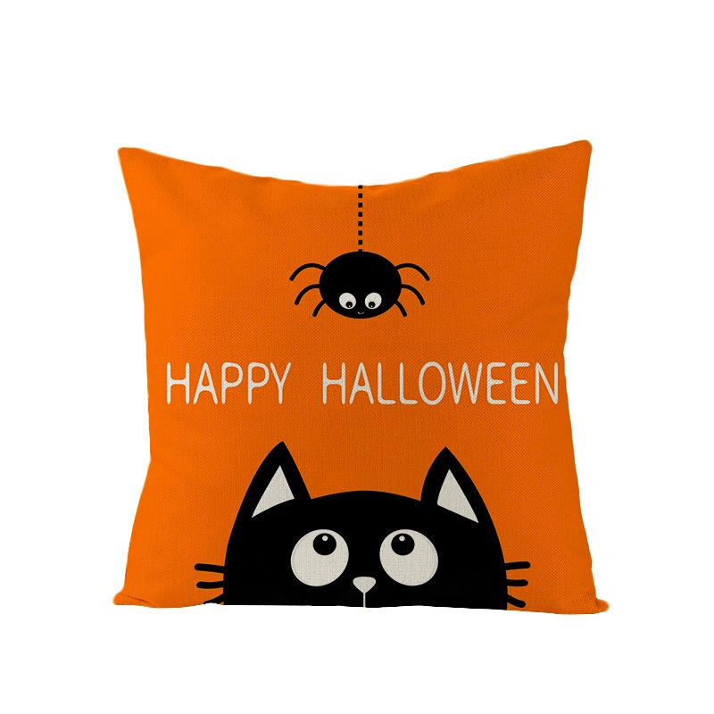 Halloween Pillowcase New Pumpkin Black Cat Series Sofa Cushion Waist Pillowcase Home